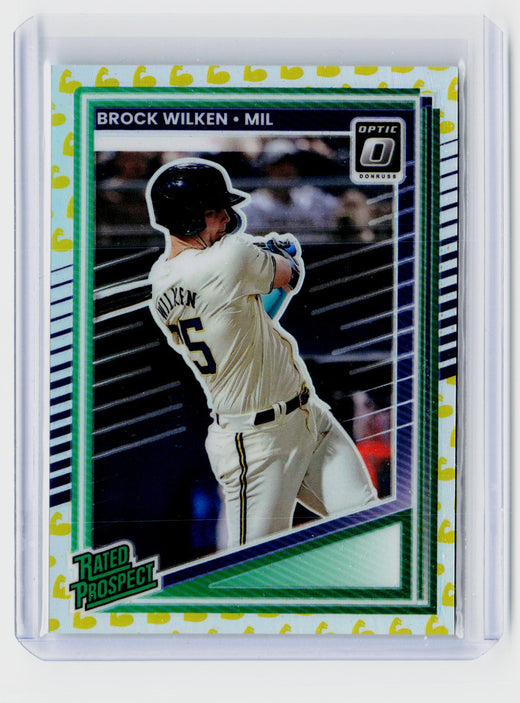 2025 Panini Donruss Baseball Rated Prospect Brock Wilken #115 Prizm 076/149 - front