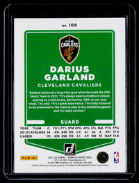 2021-22 Panini Donruss Basketball Darius Garland #109 Cavaliers - back