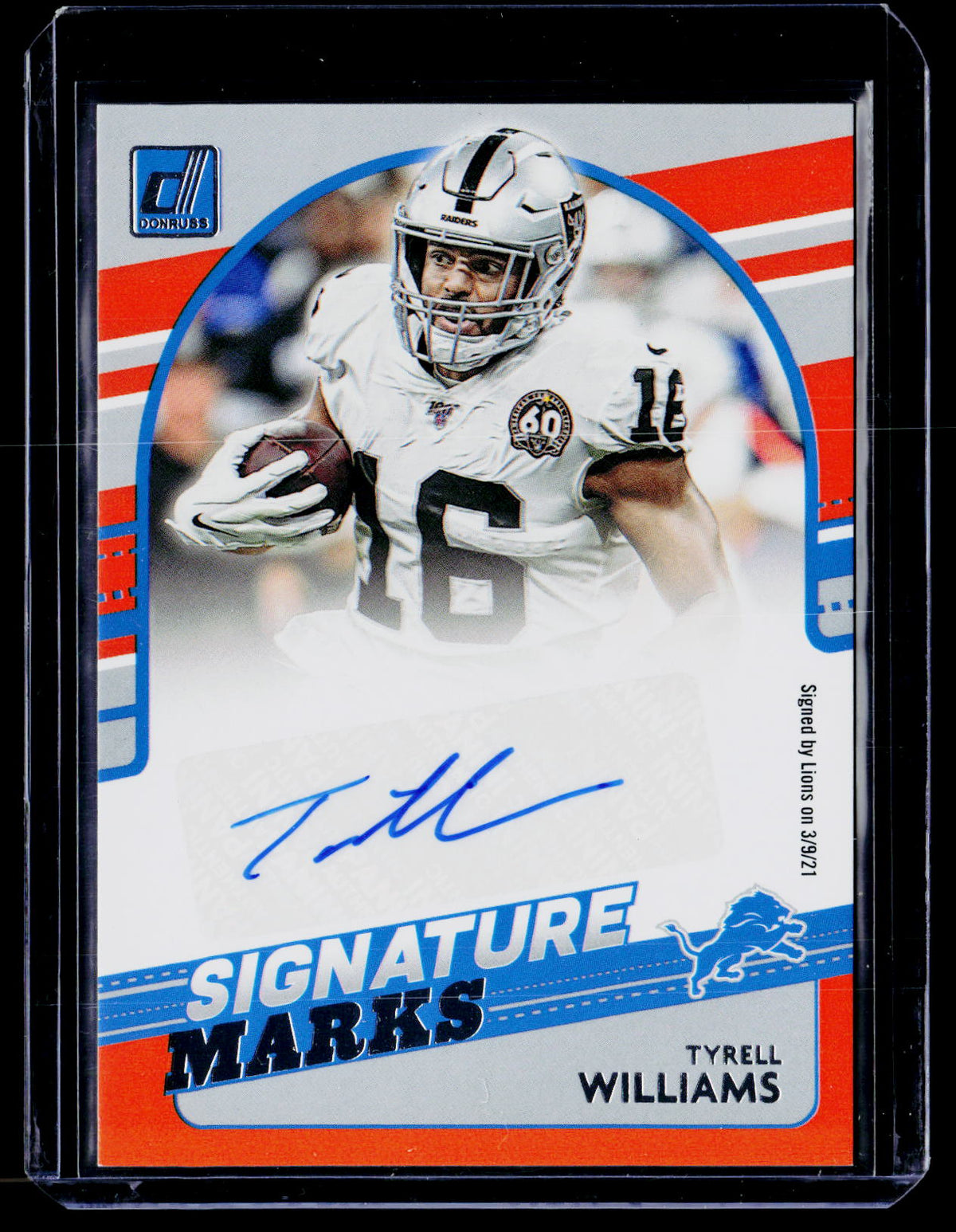 2021 Panini Donruss Football Signature Marks Tyrell Williams Auto #SM35 - front
