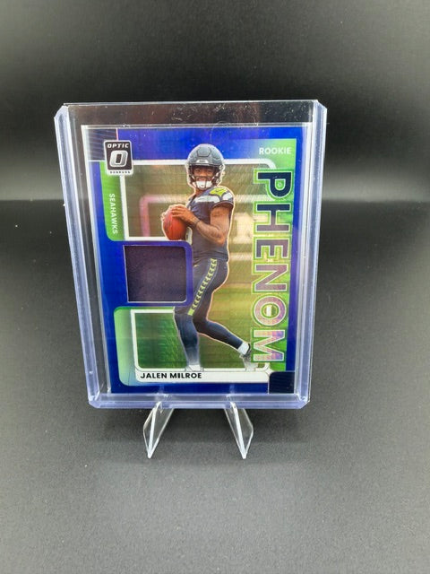 2025 Panini Donruss Optic Football Rookie Phenoms Jalen Milroe RPBH-JME Rookie Memorabilia - front