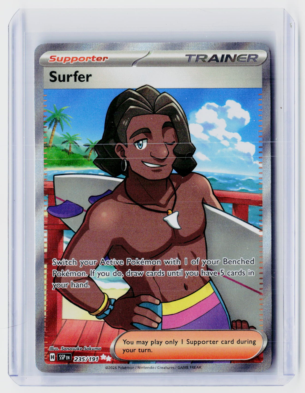 2024 Pokémon Surging Sparks Surfer Ultra Rare 235/191 - front