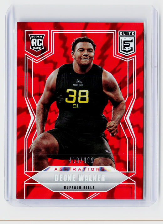 2025 Panini Donruss Elite Aspirations Deone Walker Rookie #195 /99 Buffalo Bills - front