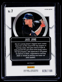 2025 Panini Prizm Baseball Talisman Jace Jung Red Prizm #7 Rookie /199 - back