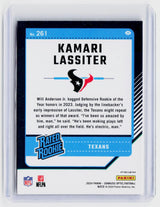 2024 Panini Donruss Optic Blue Hyper Prizm Rated Rookie #261 Kamari Lassiter - back