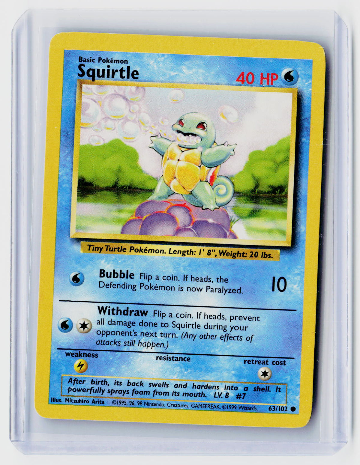 1999 Pokémon Base Set Squirtle 63/102 - front