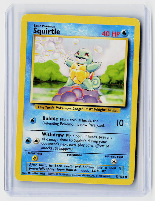 1999 Pokémon Base Set Squirtle 63/102 - front