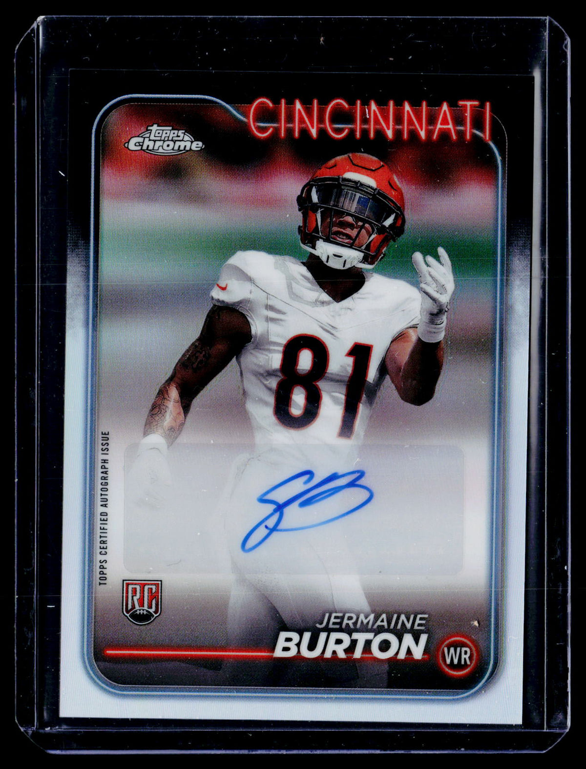 2024 Topps Chrome Football Rookie Autographs Jermaine Burton RC Auto #RA-JB - front