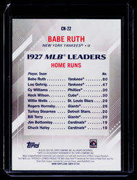 2026 Topps Cooperstown Collection Babe Ruth 1927 MLB Leaders CN-22 Yankees - back