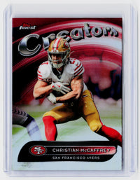 2025 Topps Finest Creative Refractor CR-26 Christian McCaffrey - front