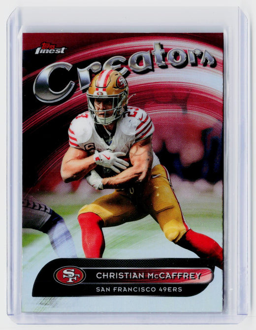 2025 Topps Finest Creative Refractor CR-26 Christian McCaffrey - front