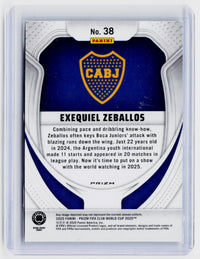 2025 Panini Prizm FIFA Club World Cup Exequiel Zeballos Rookie Card #38 Boca Juniors - back