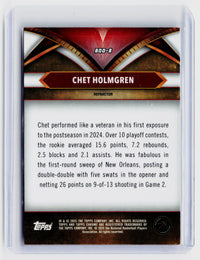 2025 Topps Chrome Basketball Blackout Refractor Chet Holmgren BOD-8 - back
