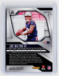 2024 Panini Prizm Football Joe Milton III Red White and Blue Prizm Rookie Card #354 - back
