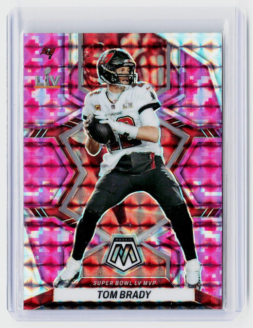 2022 Panini Mosaic Football Super Bowl LV MVP Tom Brady #291 Pink Mosaic - front