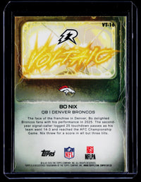 2026 Topps Voltage Bo Nix Denver Broncos VT-16 - back