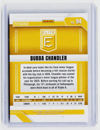 2026 Panini Donruss Elite Baseball Bubba Chandler RC #94 Pittsburgh Pirates - back