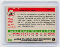 2025 Topps Chrome Refractor #227 CC Sabathia New York Yankees Autograph - back