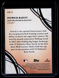2026 Topps Glove Work Patrick Bailey GW-33 San Francisco Giants - back