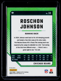 2024 Panini Donruss Optic Football Roschon Johnson #33 Chicago Bears rocket emoji - back