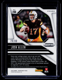 2025 Panini Prizm Draft Picks Josh Allen Blue Prizm #200 /89 - back