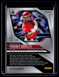 2025 Panini Prizm Baseball Yohandy Morales Red Prizm #190 /299 - back