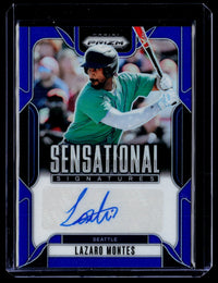2025 Panini Prizm Baseball Sensational Signatures Lazaro Montes Blue Pulsar Prizm Auto #SS-LM /49 - front