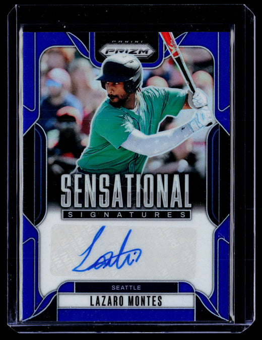 2025 Panini Prizm Baseball Sensational Signatures Lazaro Montes Blue Pulsar Prizm Auto #SS-LM /49 - front
