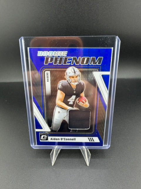 2023 Panini Donruss Optic Rookie Phenom Aidan O'Connell Blue Hyper #RP-AO Memorabilia Rookie Card - front