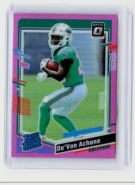 2023 Panini Donruss Optic De'Von Achane Rated Rookie Pink #269 Miami Dolphins - front