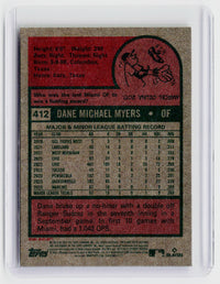 2024 Topps Big League Dane Myers #412 Rookie Card Miami Marlins Signed - back