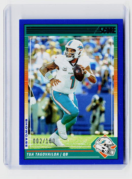 2024 Panini Score Football Tua Tagovailoa Showcase #174 002/100 - front