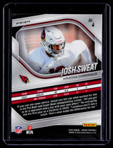 2025 Panini Prizm Football Josh Sweat #4 Red Shimmer Arizona Cardinals - back