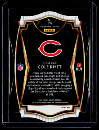 2020 Panini Select Football Cole Kmet Rookie Die-Cut #174 Chicago Bears - back