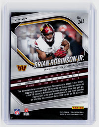 2025 Panini Prizm Football Brian Robinson Jr. #141 Checkerboard Prizm Washington Commanders - back