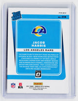 2021 Panini Donruss Optic Jacob Harris Rated Rookie Blue Hyper #238 - back