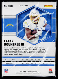 2021 Panini Mosaic Football Larry Rountree III Rookie Card #378 Chargers - back