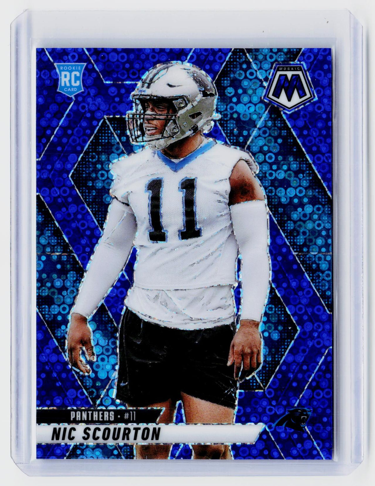 2025 Panini Mosaic Football Nic Scourton Blue Mosaic Rookie Card #391 - front