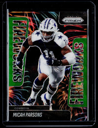 2025 Panini Prizm Football Fireworks Micah Parsons #18 - front