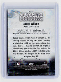 2025 Bowman Chrome Greatness Loading GL-16 Jacob Wilson RC Oakland Athletics - back