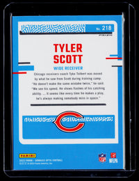 2023 Panini Donruss Optic Rated Rookie Tyler Scott #218 Chicago Bears - back