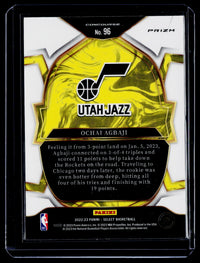 2022-23 Panini Select Basketball Concourse Ochai Agbaji #96 Rookie Card - back