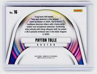 2026 Panini Donruss Elite Baseball Pitch Velocity #16 Peyton Tolle RC Boston - back