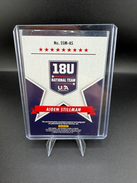 2025 Panini Stars & Stripes USA Baseball - Stars and Stripes Signature Materials #SSM-AS Aiden Stillman - back