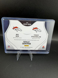 2024 Panini Totally Certified Rookie Dual Swatches Bo Nix / Troy Franklin RDS-DEN - back