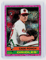 2025 Topps Heritage Cade Povich #219 Pink Sparkle Rookie Card Baltimore Orioles - front