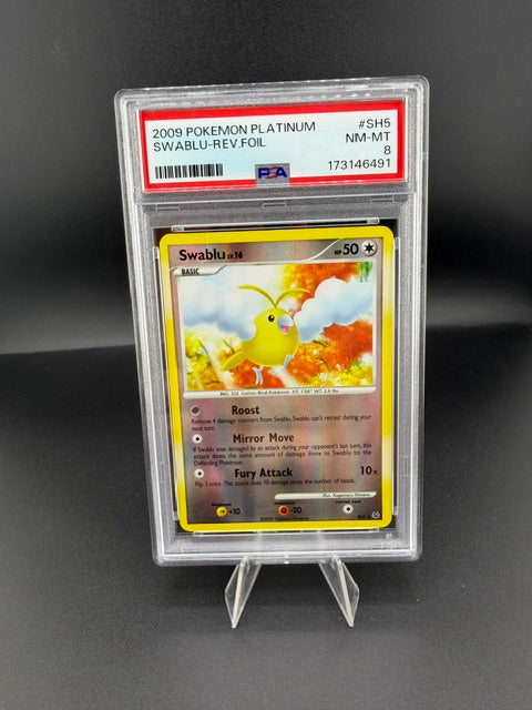 2009 Nintendo Pokémon Platinum Swablu SH5 Reverse Foil PSA 8 - front
