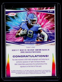 2025 SAGE Autograph Purple Bryson Nesbit Auto #A-BN - back