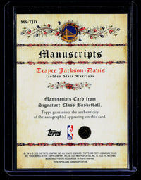 2026 Topps Signature Class Manuscripts Trayce Jackson-Davis Autograph #MS-TJD - back