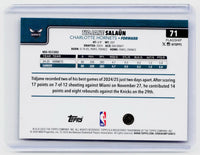 2025 Topps Basketball Tidjane Salaun #71 Charlotte Hornets Rookie - back