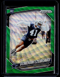 2025 Panini Prizm Football Donovan Ezeiruaku Green Shimmer Rookie Prizm #314 - front